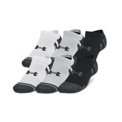 Under Armour Performance Tech No Show Sportsokken 6-Pack Wit Grijs Zwart