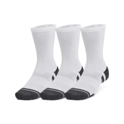 Under Armour Performance Tech Crew 3-Pack Sportsokken Wit Grijs