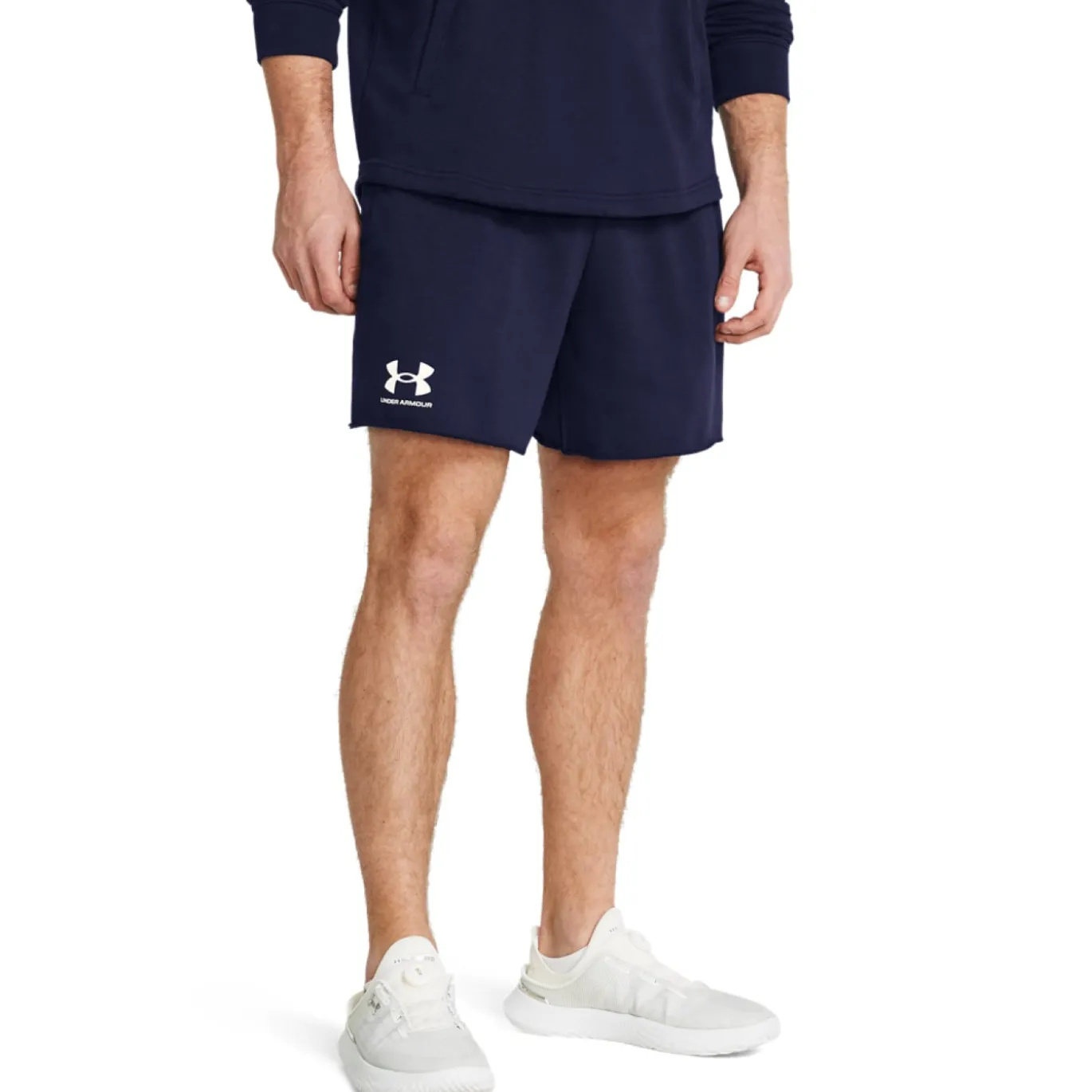 Under Armour Rival Terry Broekje Donkerblauw Wit