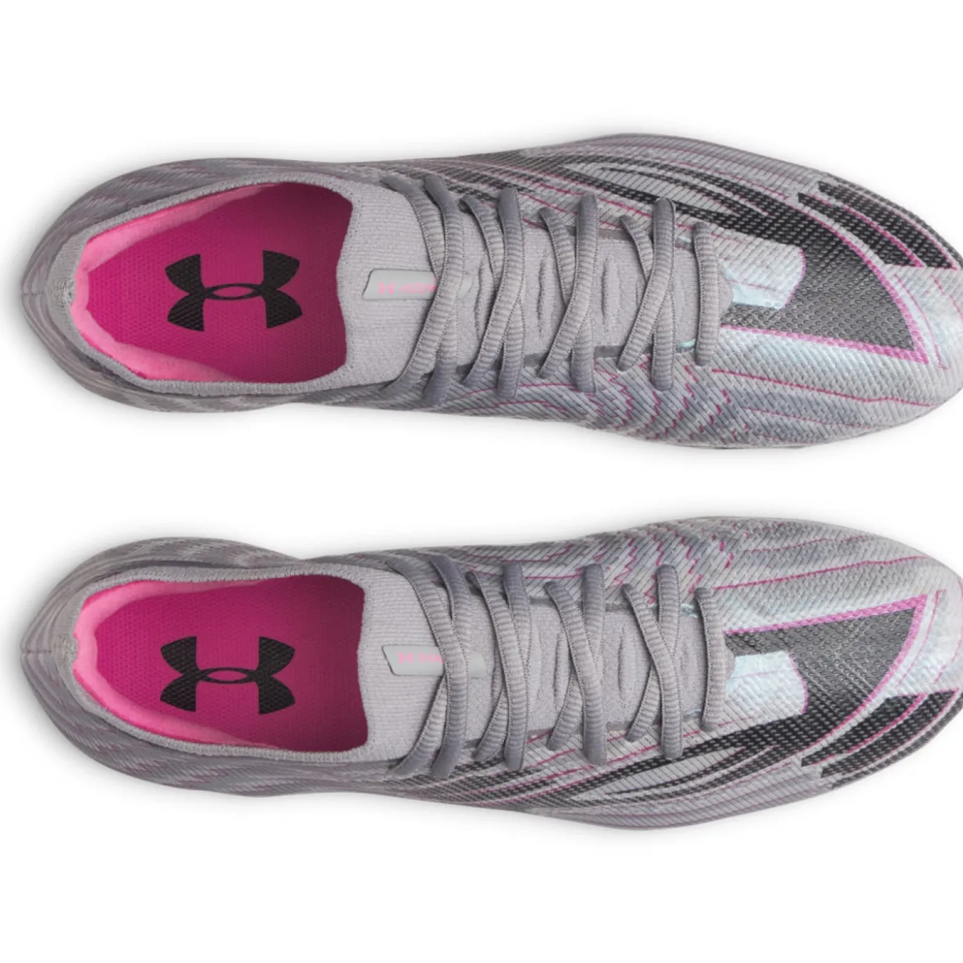 Under Armour Shadow Elite 4 Mach Gras Voetbalschoenen (FG) Grijs Zwart Roze