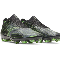 Under Armour Shadow Elite 4 Mach Gras Voetbalschoenen (FG) Zwart Metallic Black Neongroen