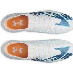 Under Armour Shadow Pro 4 Gras Voetbalschoenen (FG) Wit Donkerblauw Azuurblauw Oranje