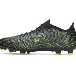 Under Armour Shadow Pro 4 Gras Voetbalschoenen (FG) Zwart Metallic Black Neongroen