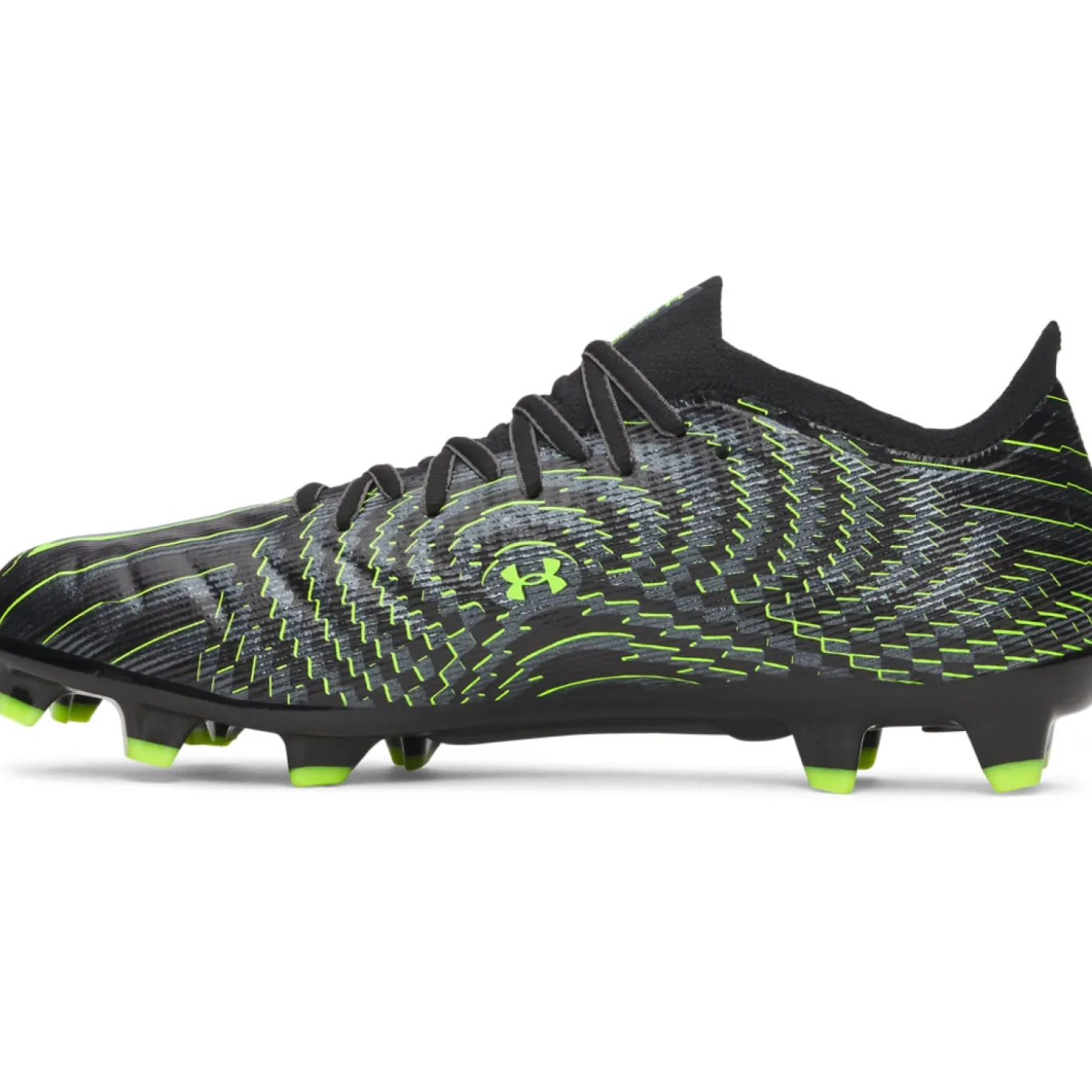 Under Armour Shadow Pro 4 Gras Voetbalschoenen (FG) Zwart Metallic Black Neongroen