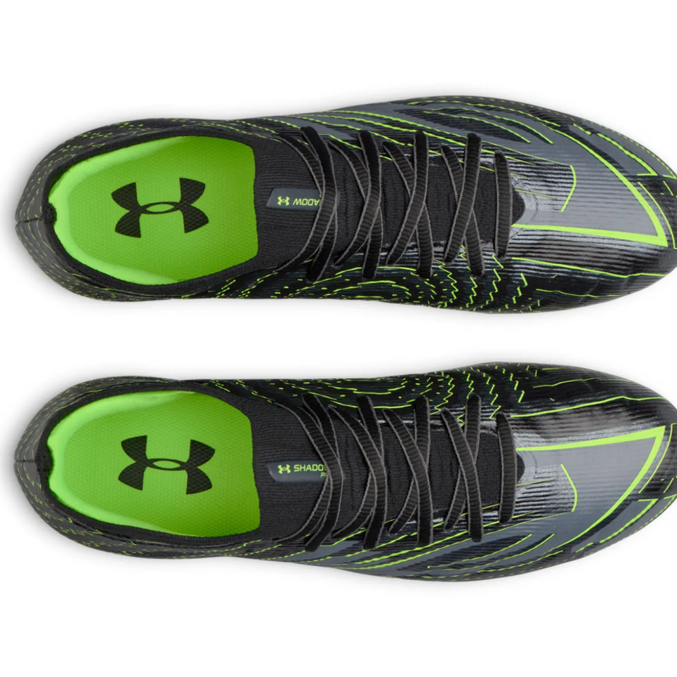 Under Armour Shadow Pro 4 Gras Voetbalschoenen (FG) Zwart Metallic Black Neongroen
