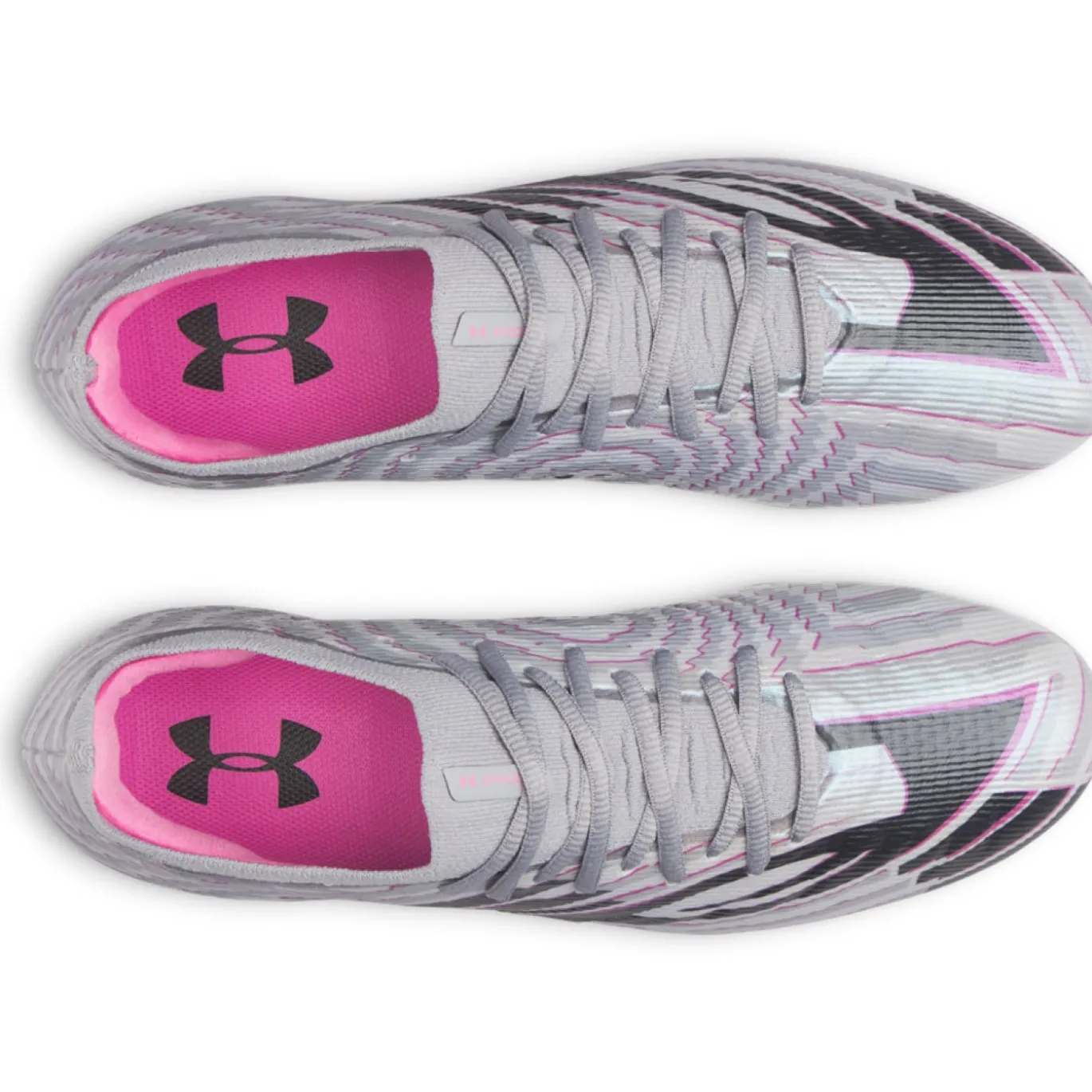 Under Armour Shadow Pro 4 Gras Voetbalschoenen (FG) Grijs Zwart Roze