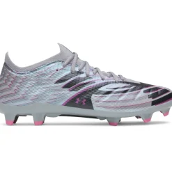Under Armour Shadow Pro 4 Gras Voetbalschoenen (FG) Grijs Zwart Roze