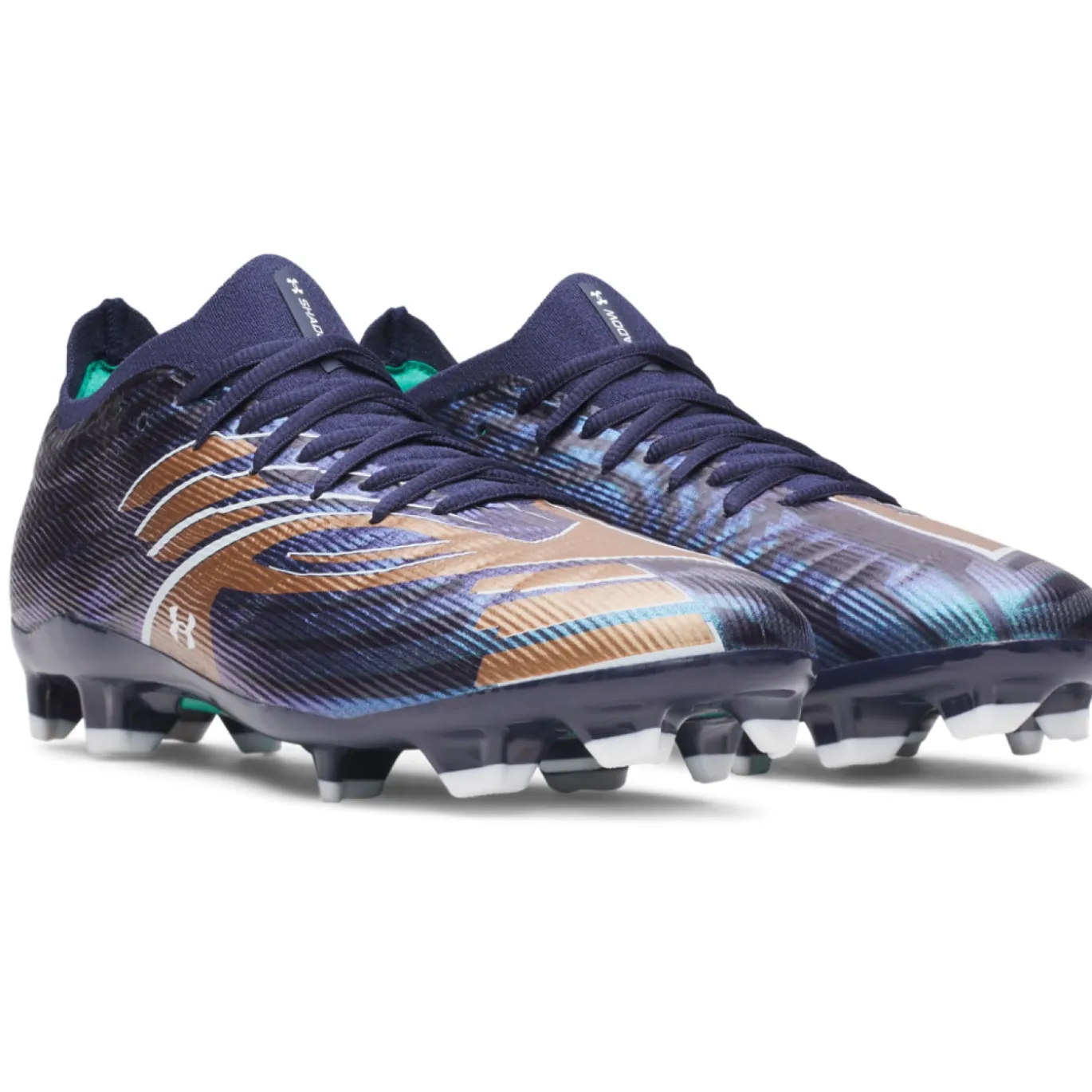Under Armour Shadow Pro 4 Gras Voetbalschoenen (FG) Donkerblauw Bruin Groen Wit