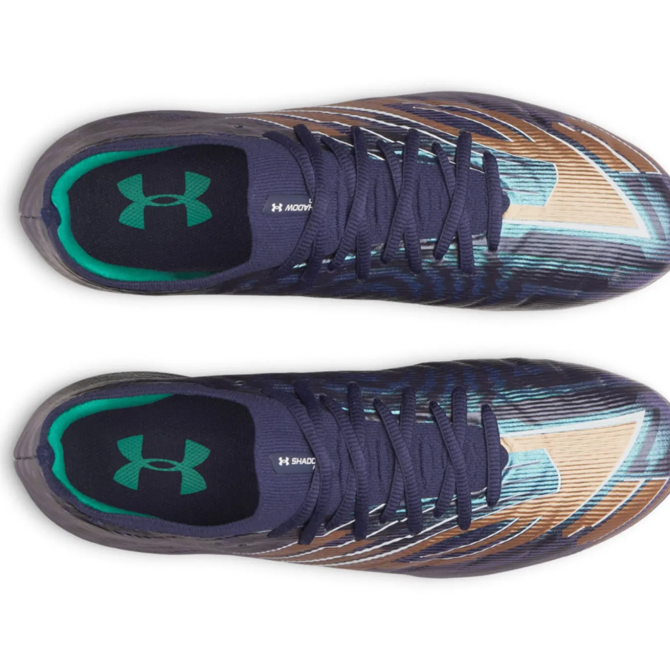 Under Armour Shadow Pro 4 Gras Voetbalschoenen (FG) Donkerblauw Bruin Groen Wit
