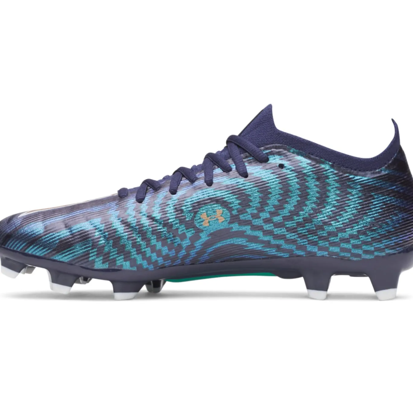Under Armour Shadow Pro 4 Gras Voetbalschoenen (FG) Donkerblauw Bruin Groen Wit