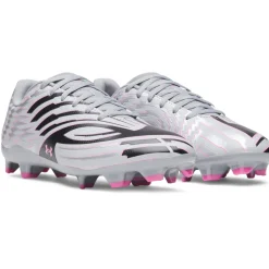 Under Armour Shadow Select 4 Gras Voetbalschoenen (FG) Grijs Zwart Roze