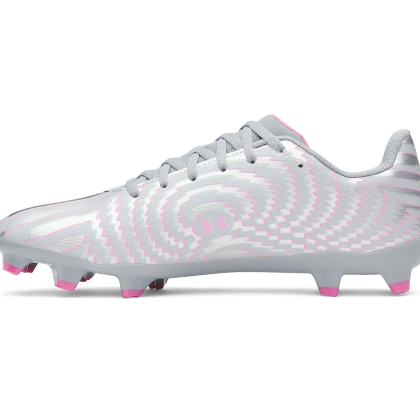 Under Armour Shadow Select 4 Gras Voetbalschoenen (FG) Grijs Zwart Roze