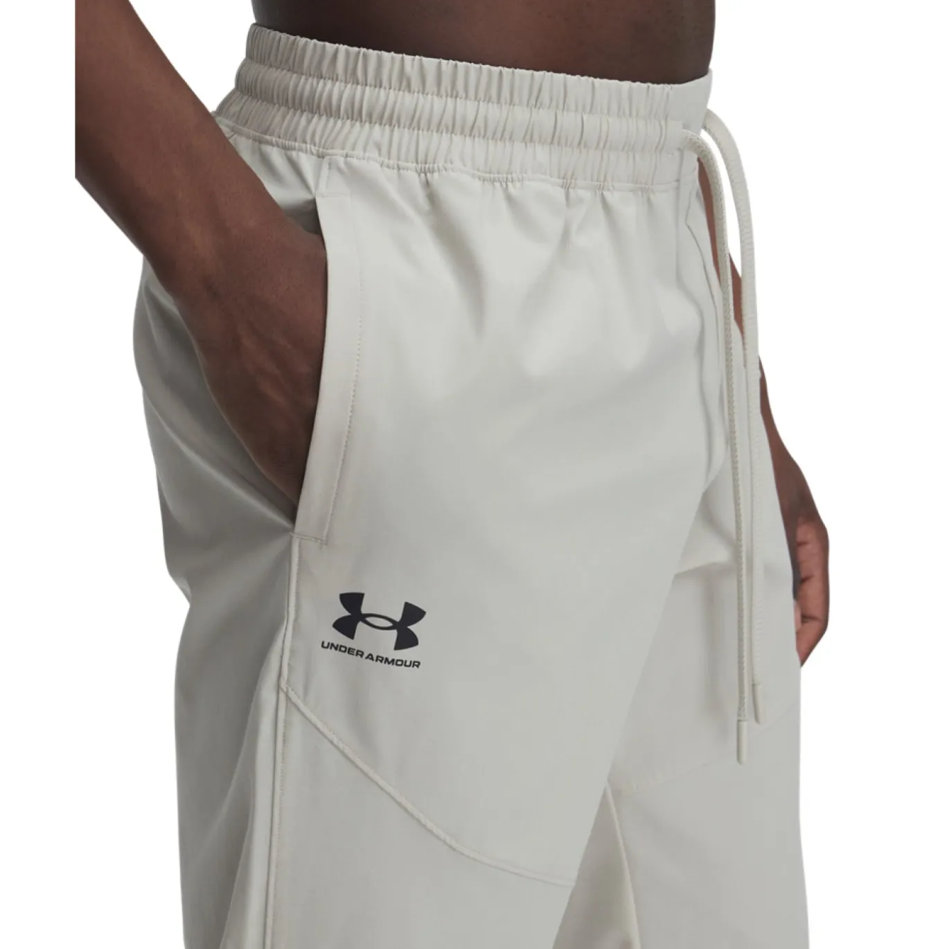 Under Armour Stretch Vibe Woven Trainingspak Full-Zip Beige Zwart