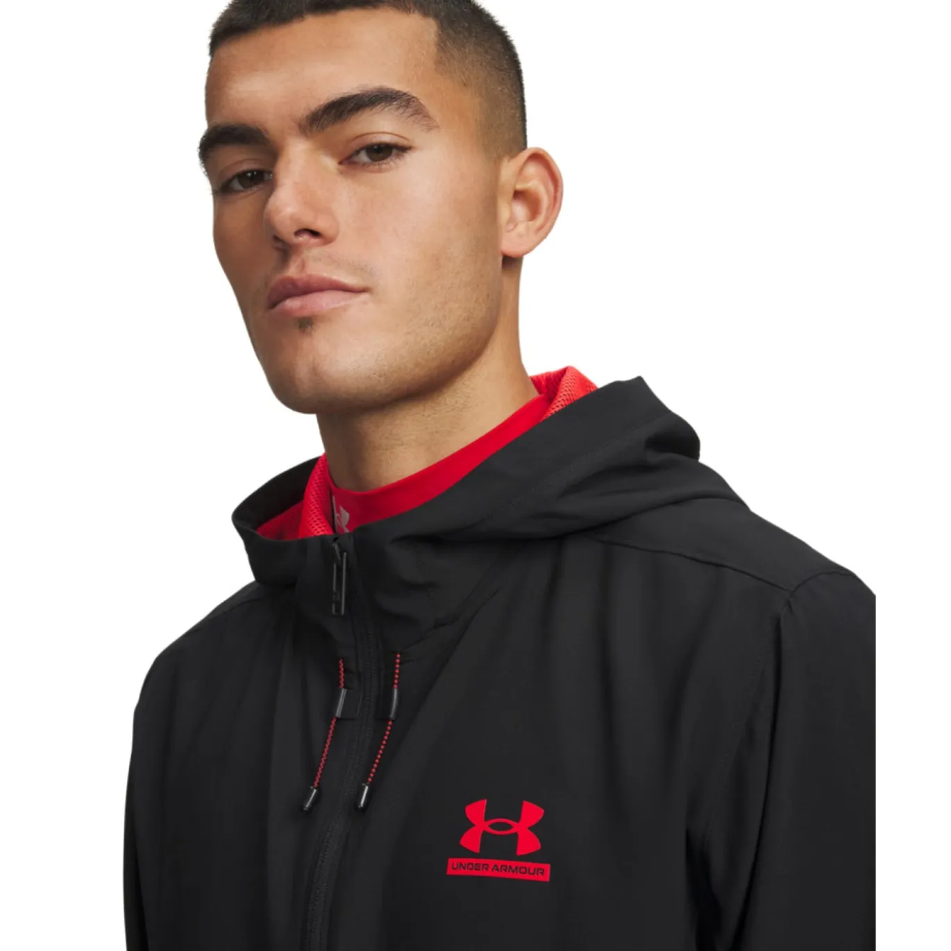 Under Armour Tech Sport Woven Trainingsjack Zwart Rood