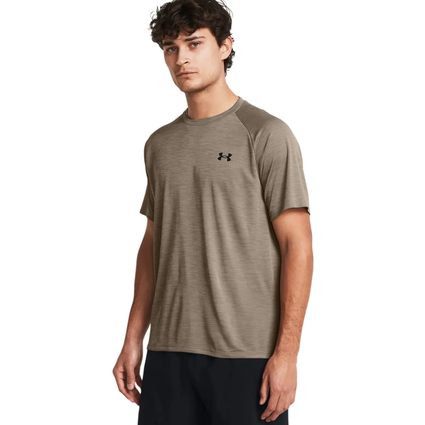 Under Armour Tech Textured Trainingsshirt Bruin Zwart