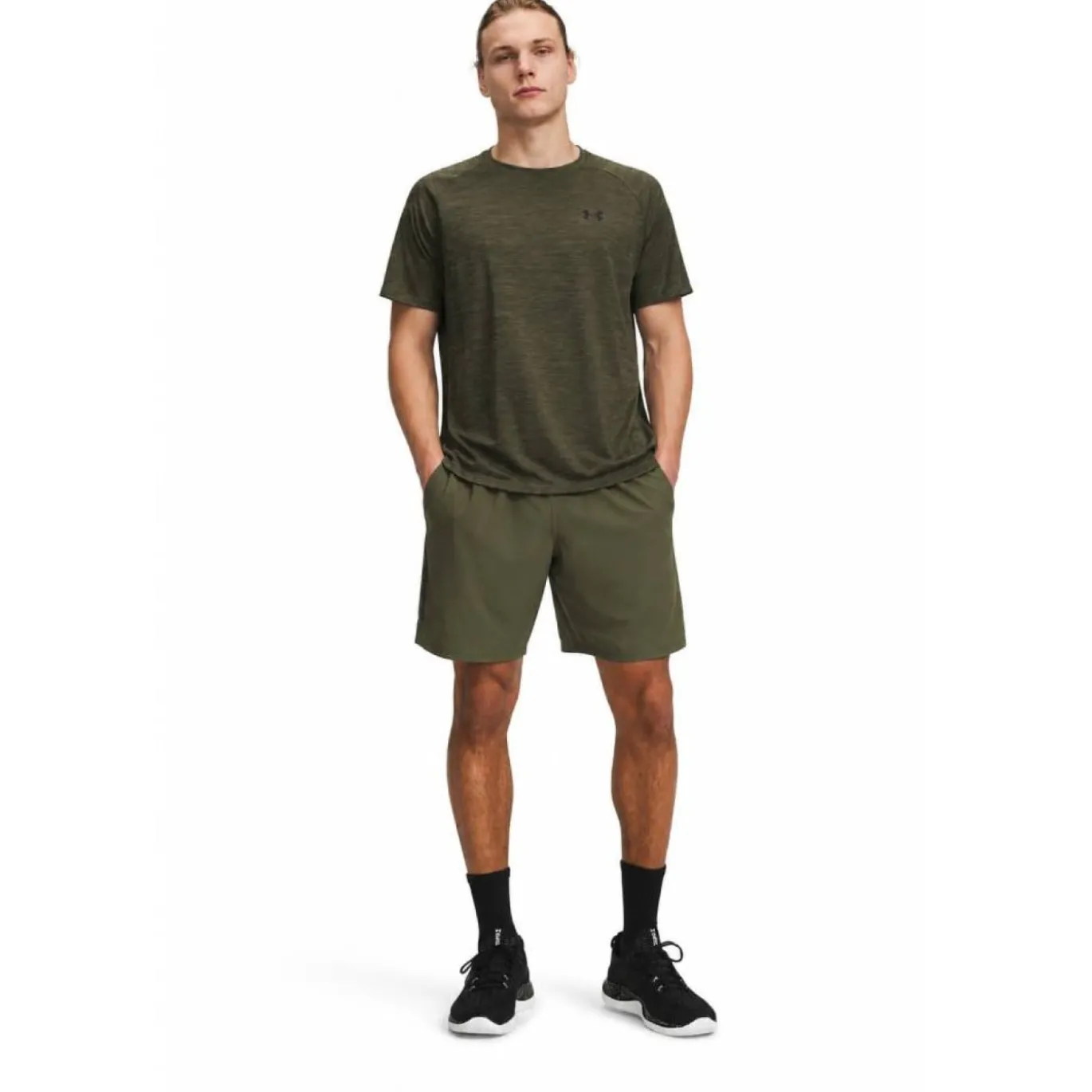Under Armour Tech Textured Woven Trainingsset Olijfgroen Zwart