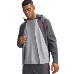 Under Armour Tech Utility Woven Jack Donkergrijs Lichtgrijs Rood