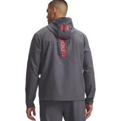 Under Armour Tech Utility Woven Trainingspak Full-Zip Donkergrijs Lichtgrijs Rood