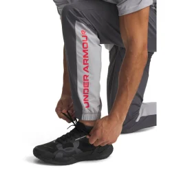 Under Armour Tech Utility Woven Trainingspak Full-Zip Donkergrijs Lichtgrijs Rood
