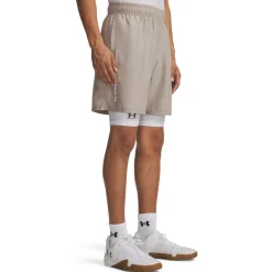 Under Armour Tech Woven Wordmark Trainingsbroekje Beige Zilver