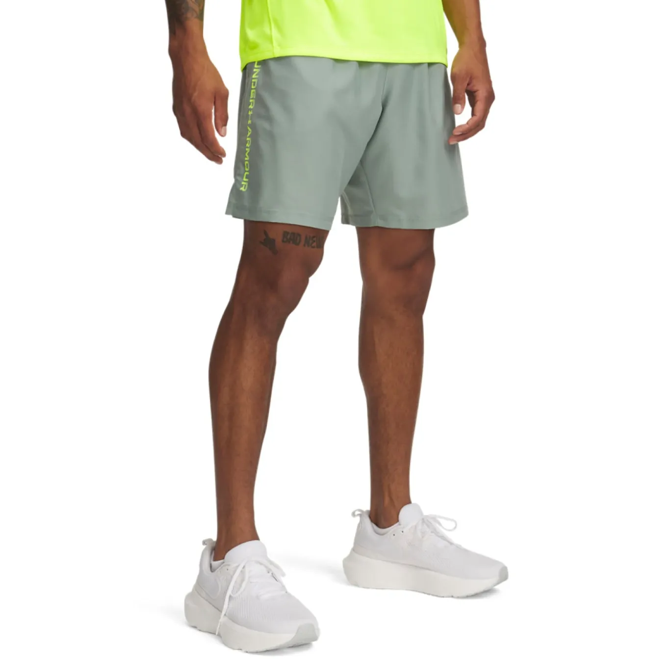 Under Armour Tech Woven Wordmark Trainingsbroekje Lichtgroen Neongeel
