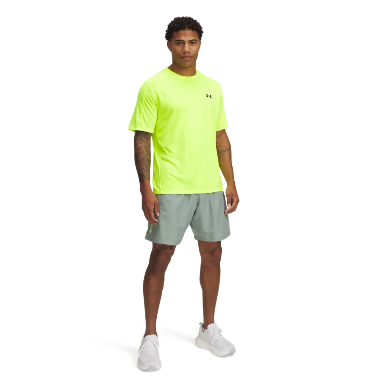 Under Armour Tech Woven Wordmark Trainingsbroekje Lichtgroen Neongeel