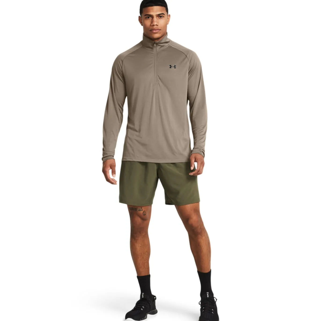 Under Armour Tech Woven Wordmark Trainingsbroekje Olijfgroen Zwart
