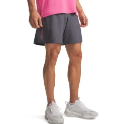 Under Armour Tech Woven Wordmark Trainingsbroekje Donkergrijs Roze