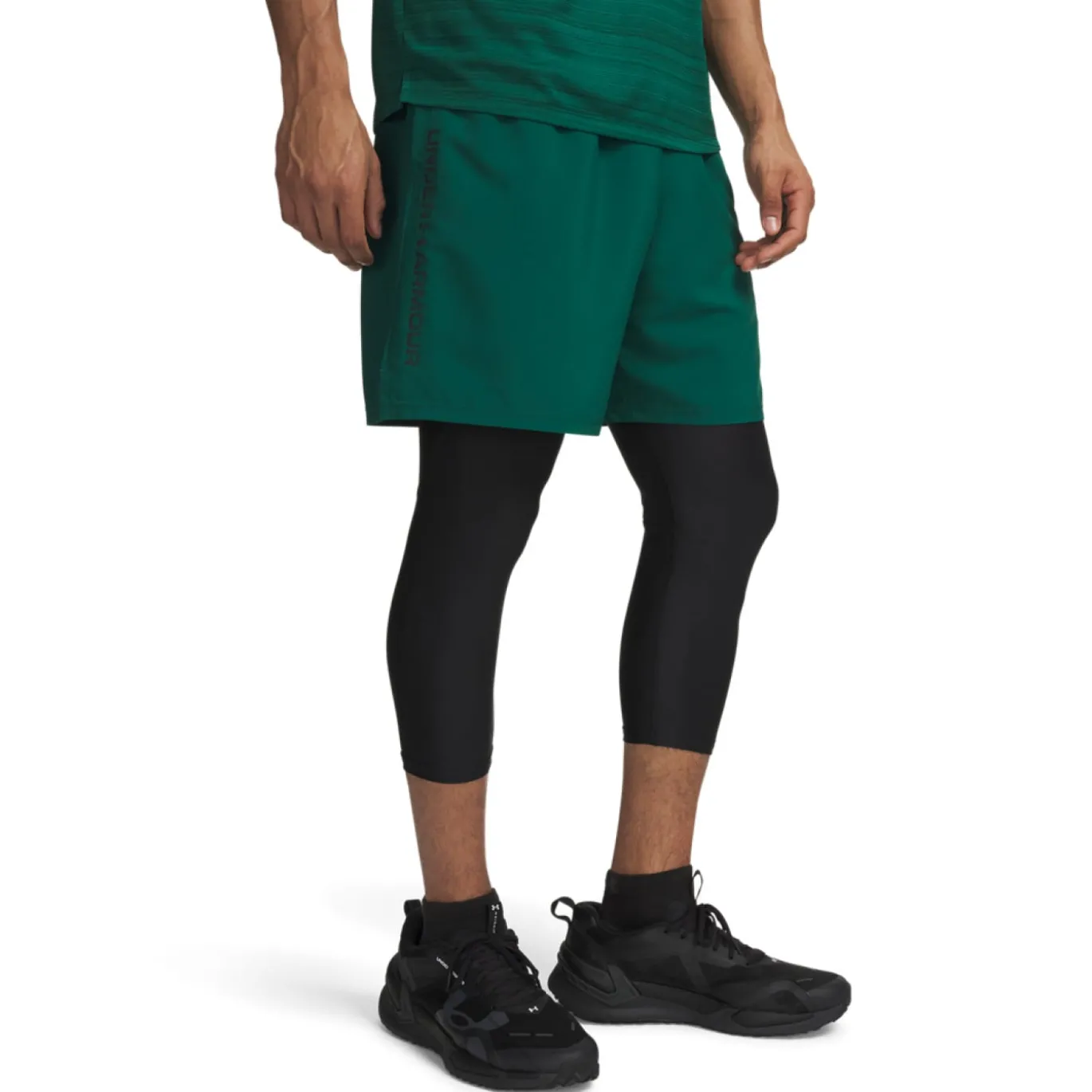 Under Armour Tech Woven Wordmark Trainingsbroekje Donkergroen Zwart