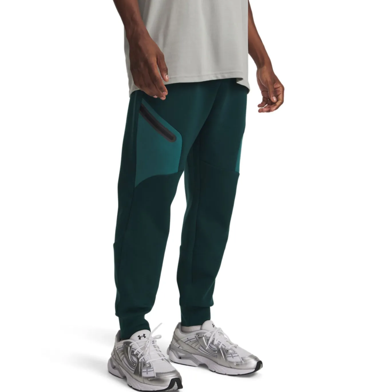 Under Armour Unstoppable Fleece Joggingbroek Donkergroen Groen Zwart