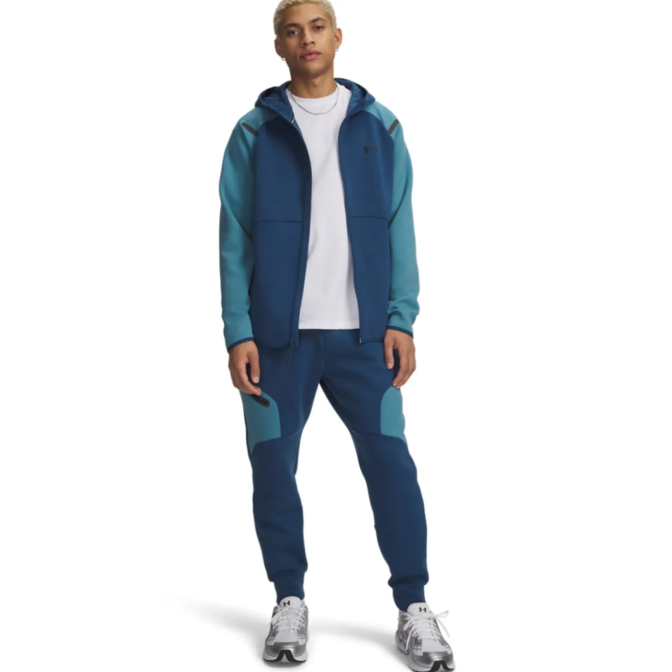 Under Armour Unstoppable Fleece Trainingspak Full-Zip Donkerblauw Lichtblauw