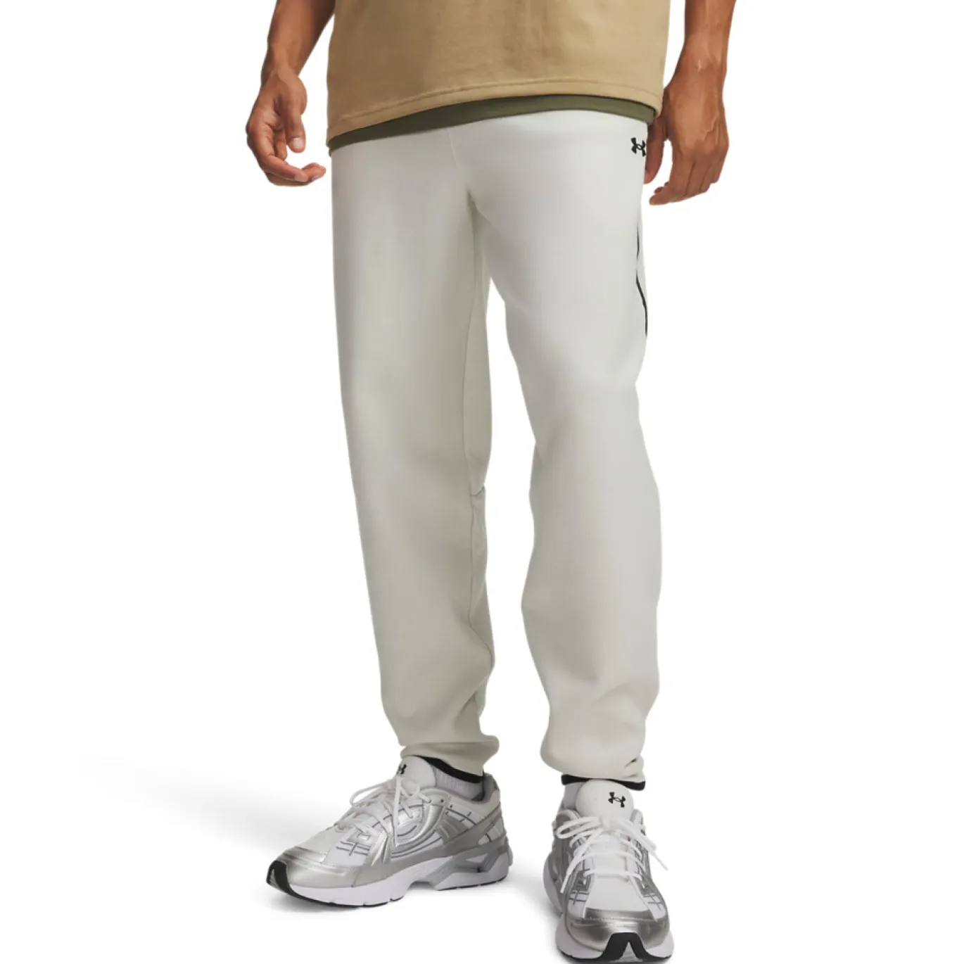 Under Armour Unstoppable Fleece Trainingspak Full-Zip Gebroken Wit Zwart