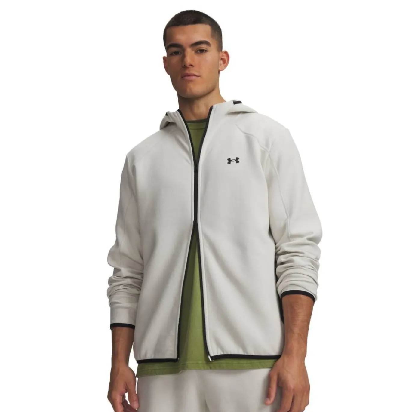 Under Armour Unstoppable Fleece Trainingspak Full-Zip Gebroken Wit Zwart