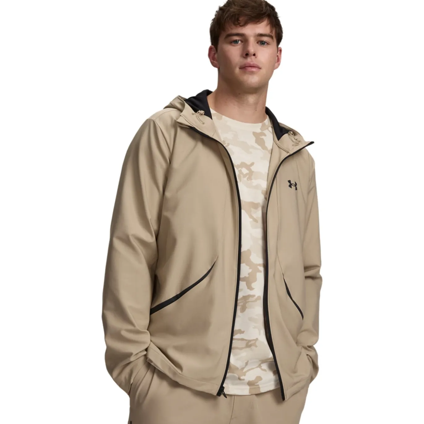 Under Armour Unstoppable Woven Trainingspak Full-Zip Beige Zwart