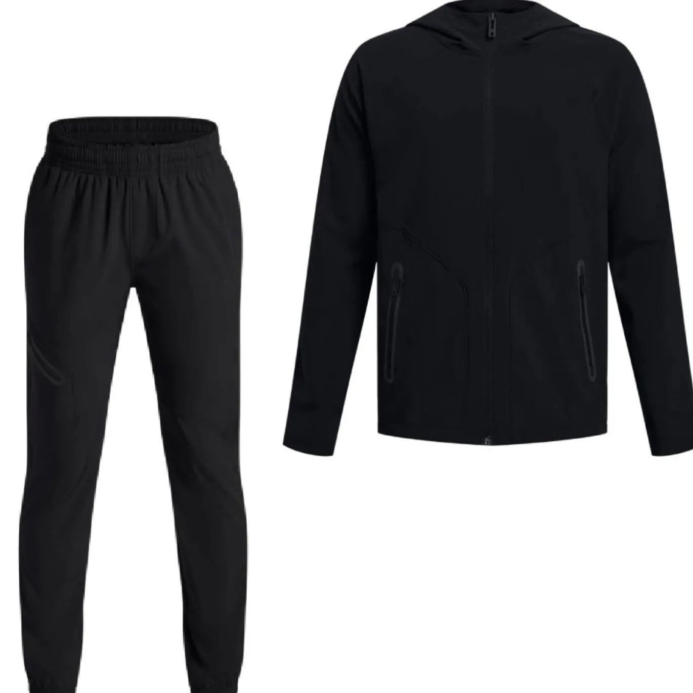 Under Armour Unstoppable Woven Trainingspak Full-Zip Kids Zwart Donkergrijs