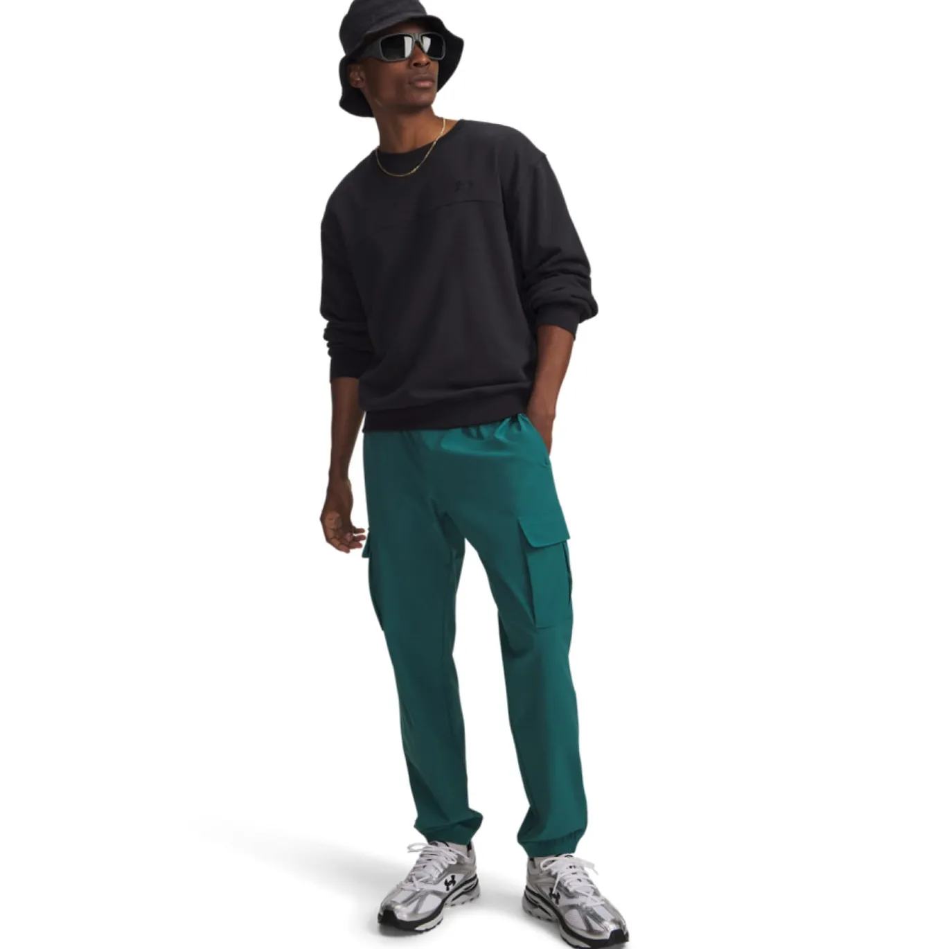 Under Armour Vibe Woven Cargo Broek Donkergroen Zwart