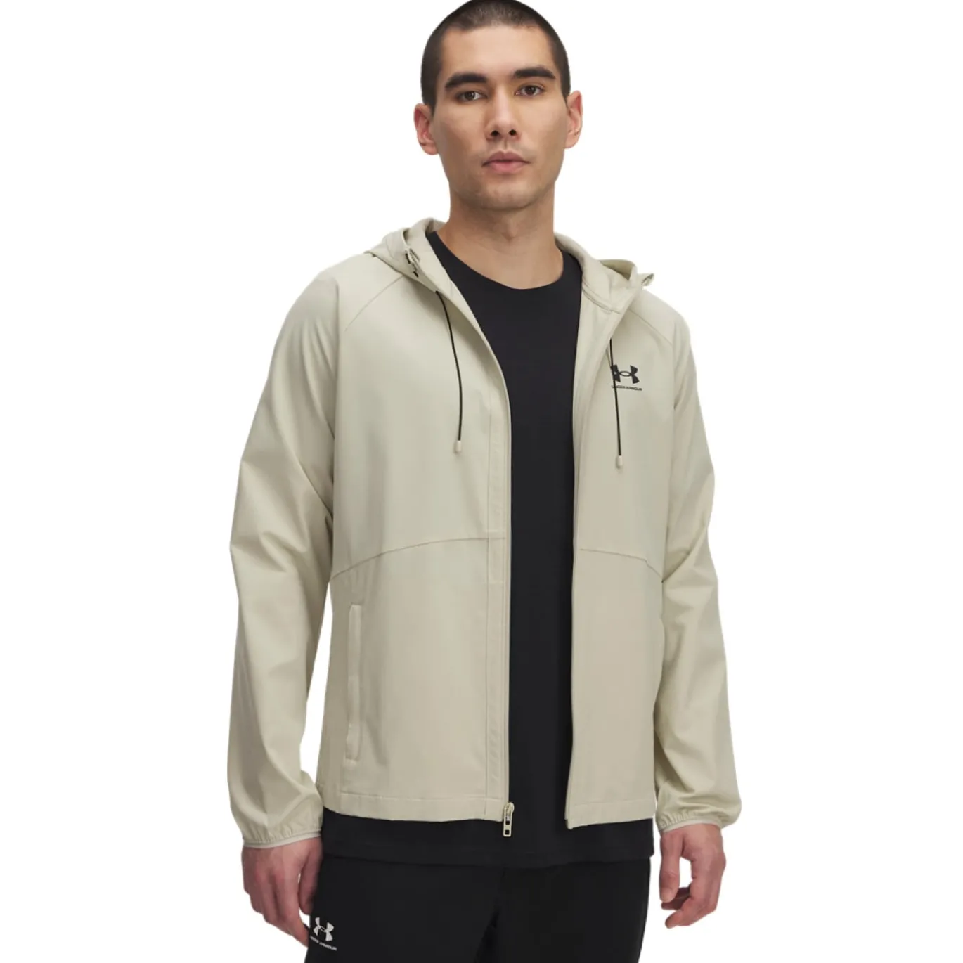Under Armour Vibe Woven Windbreaker Beige Zwart